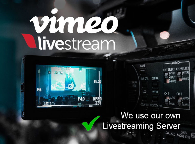 Funeral livestream equipment set up in church before service